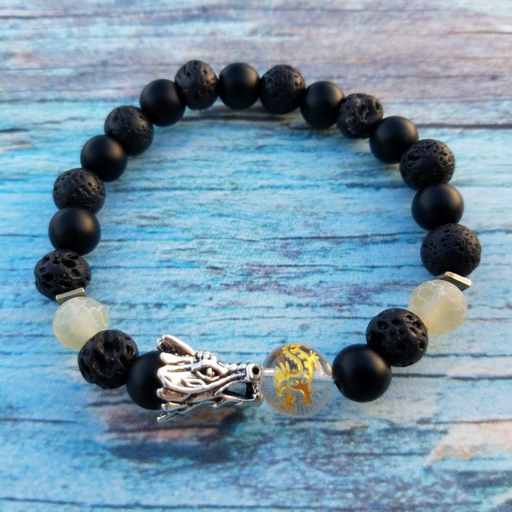 Unisex Aromatherapy Dragon Stretch Bracelet